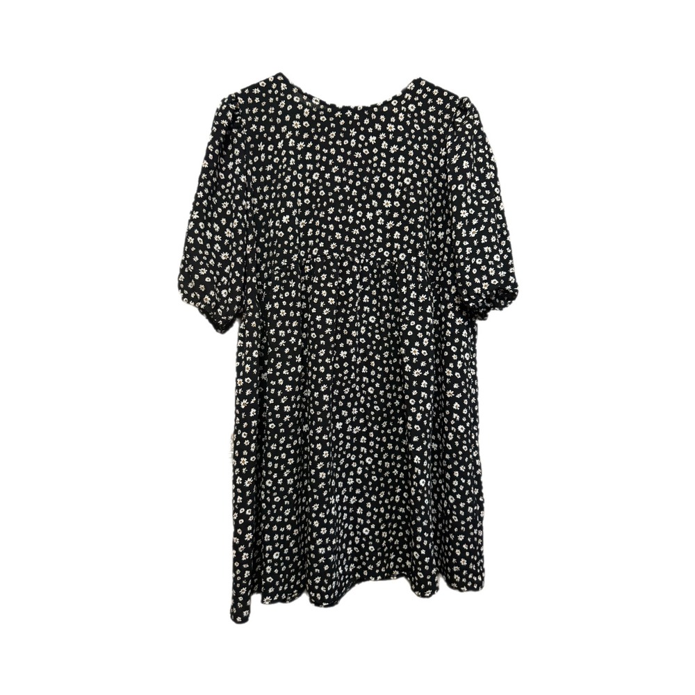 ASOS DESIGN Smock Dress Maternity US 14 Black Daisy Floral Excellent Puff Sleeve